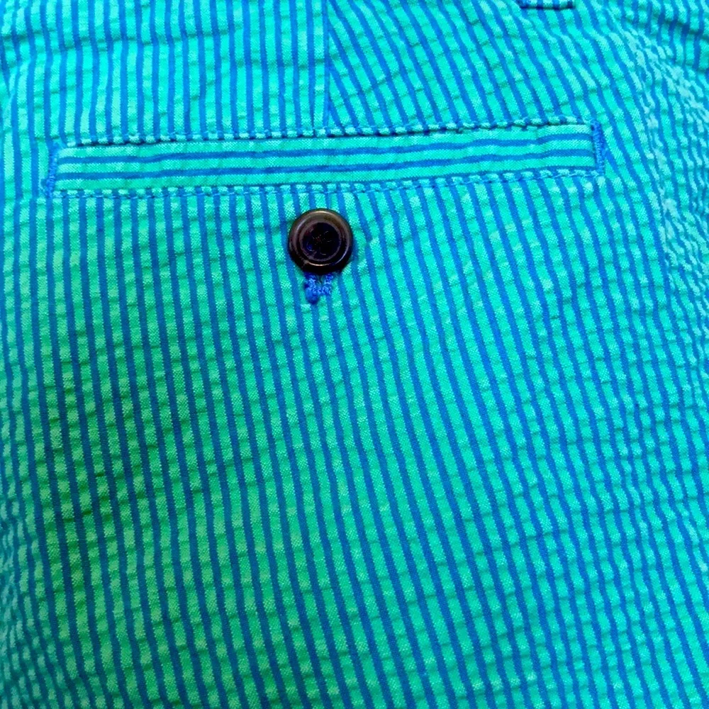 J.Crew size 8 pinstriped preppy cotton seersucker shorts aqua blue mint green